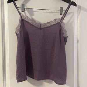 Wild Fable Purple Lace Trim Silk Camisole